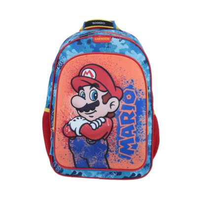 Mochila Grande Azul - Mario Bros Splash