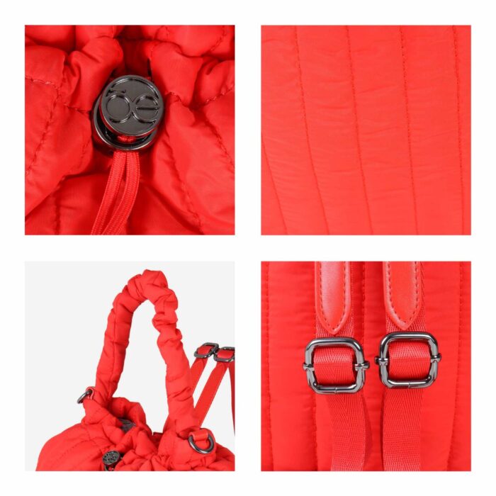 Bolso Cloe V24 102 Rojo - Backpack Mediano - Imagen 8