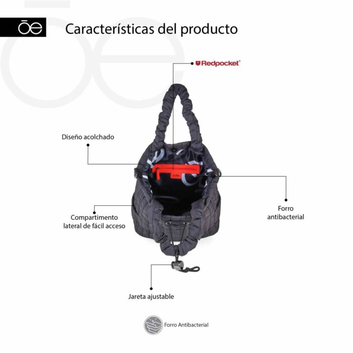 Bolso Cloe V24 102 Rojo - Backpack Mediano - Imagen 9