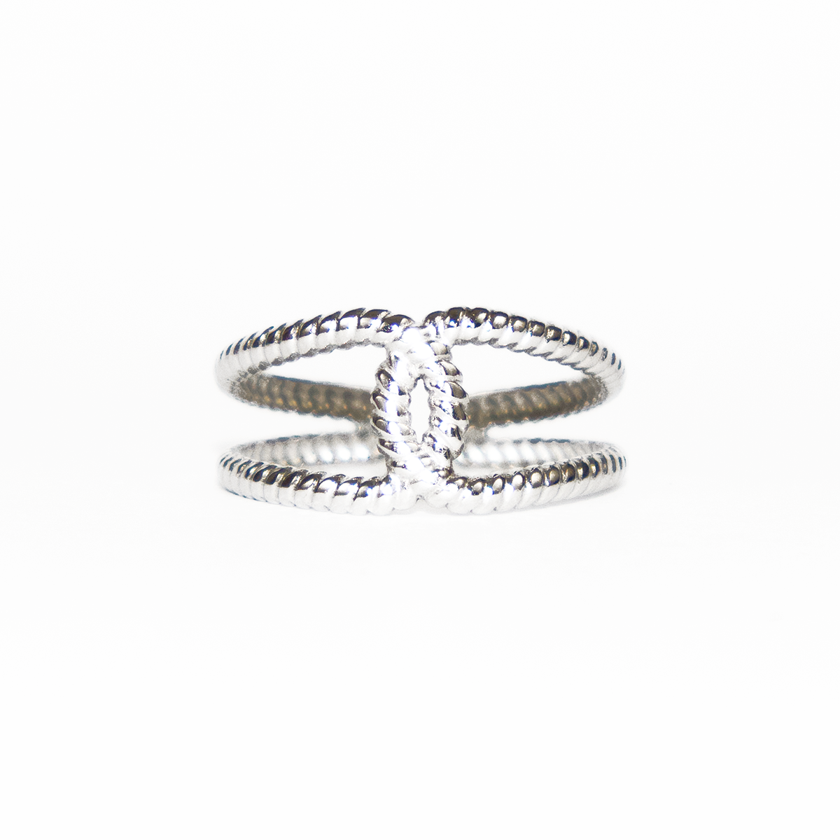 Anillo Doble Enlazado Plateado