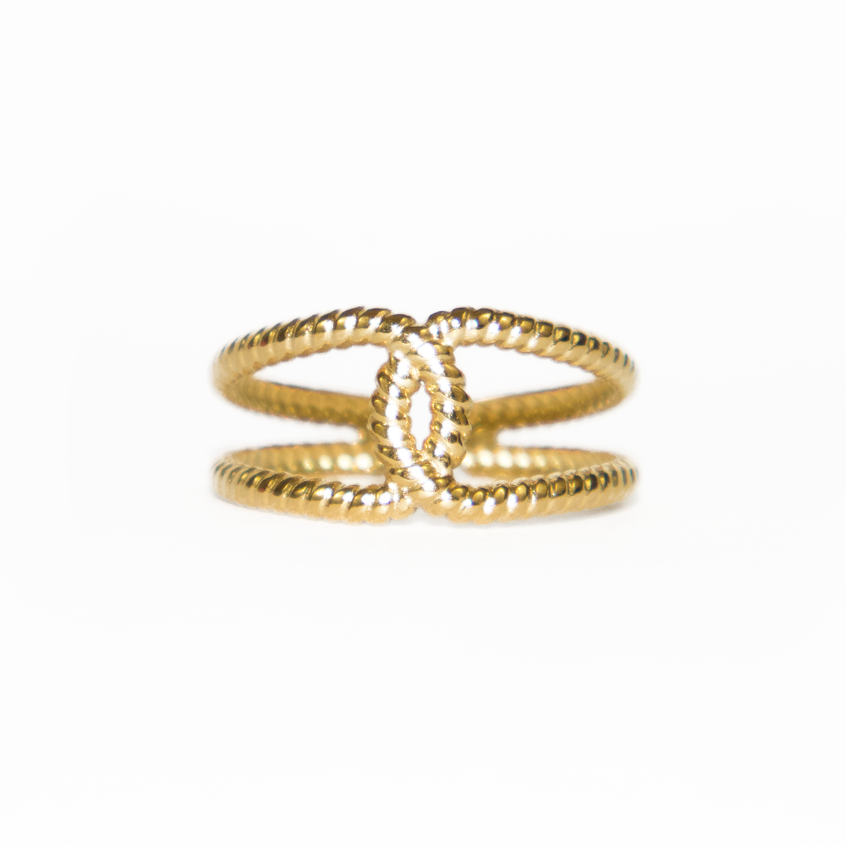 Anillo Doble Enlazado Dorado