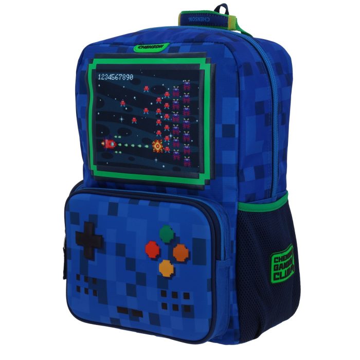 Mochila Escolar Azul con Diseño Gamer Chenson Original Galaga - Imagen 2