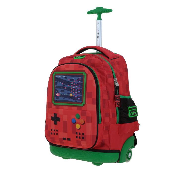 Mochila con Ruedas Roja Escolar Diseño 3D Chenson Original Galaga - Imagen 2