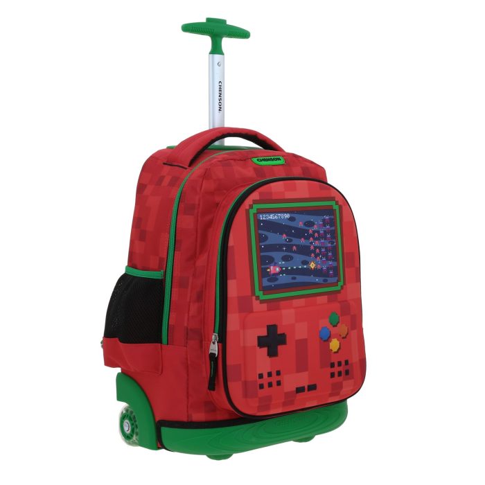Mochila con Ruedas Roja Escolar Diseño 3D Chenson Original Galaga - Imagen 6