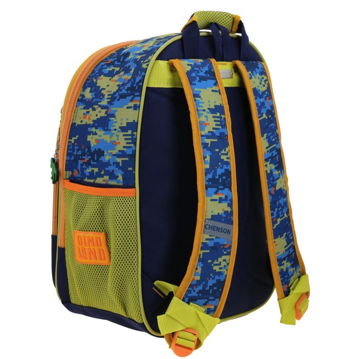 Mochila Azul Escolar Diseño 3D de Dinosaurio Chenson Original Korav - Imagen 3