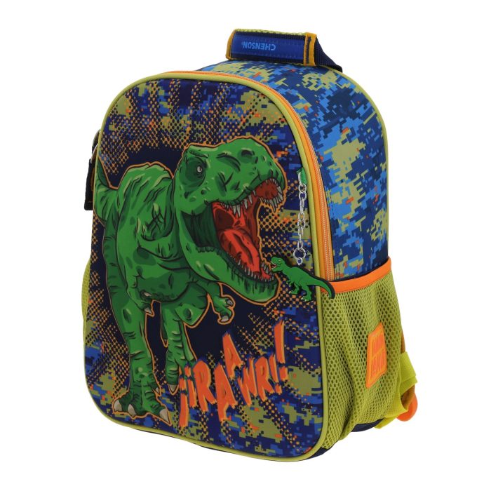 Mochila Azul Escolar Diseño 3D de Dinosaurio Chenson Original Korav - Imagen 2
