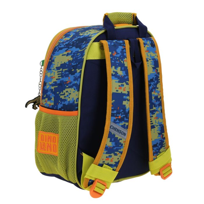 Mochila Azul Escolar Diseño 3D de Dinosaurio Chenson Original Korav - Imagen 3