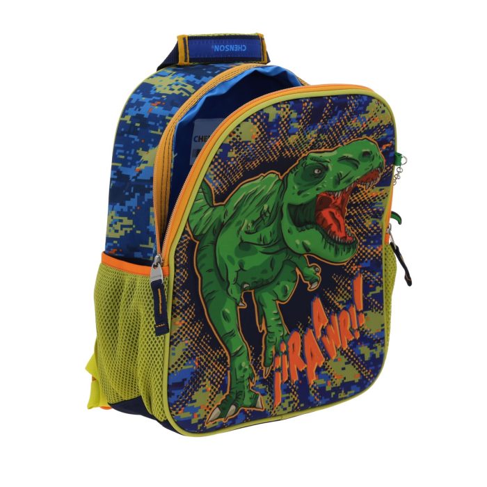 Mochila Azul Escolar Diseño 3D de Dinosaurio Chenson Original Korav - Imagen 7