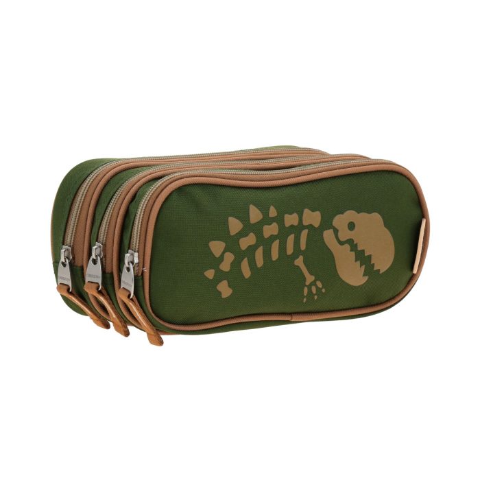 Lapicera Escolar Verde Militar con Dinosaurio Chenson Original Sagaz - Imagen 5