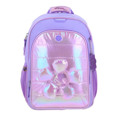Mochila Lila Brillante Diseño con Flor Happy Girl Flof