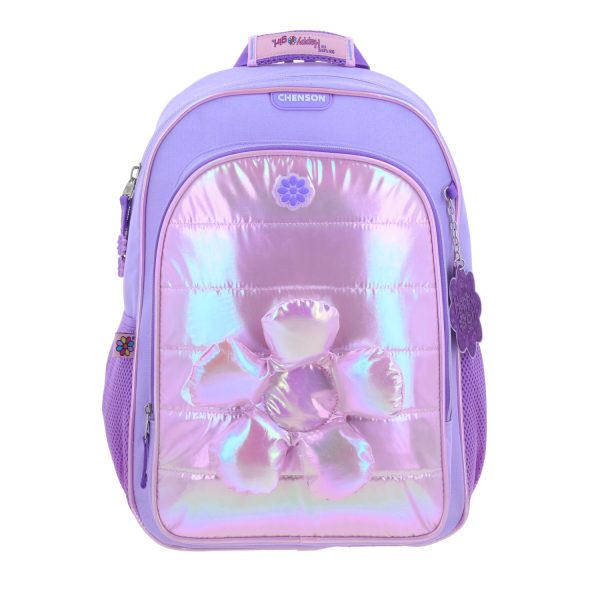 Mochila Lila Brillante Diseño con Flor Happy Girl Flof