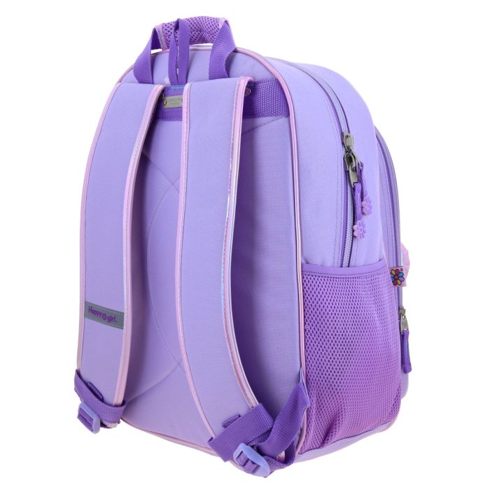 Mochila Lila Brillante Diseño con Flor Happy Girl Flof - Imagen 3