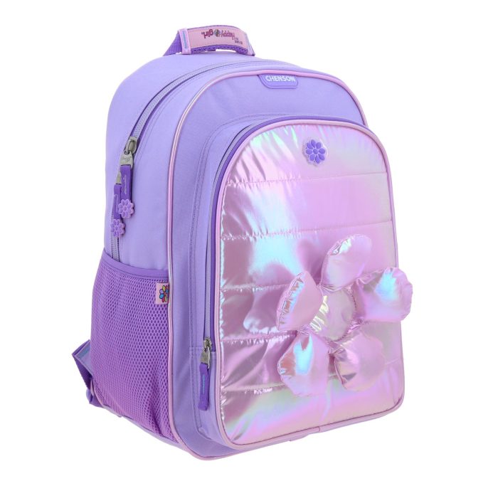 Mochila Lila Brillante Diseño con Flor Happy Girl Flof - Imagen 2
