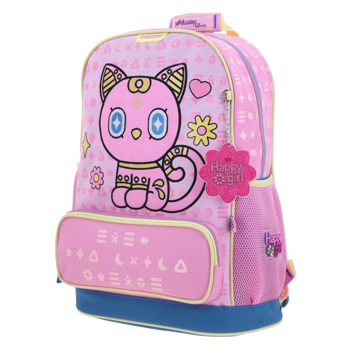 Mochila Rosa Con Bordado Happy Girl Gipsy - Imagen 2