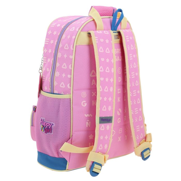 Mochila Rosa Con Bordado Happy Girl Gipsy - Imagen 5