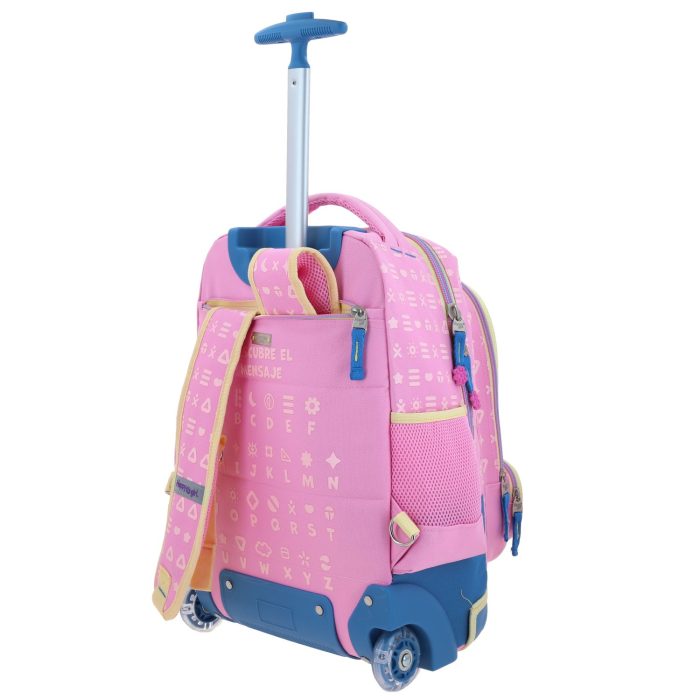 Mochila Rosa con Ruedas Con Bordado Happy Girl Gipsy - Imagen 5