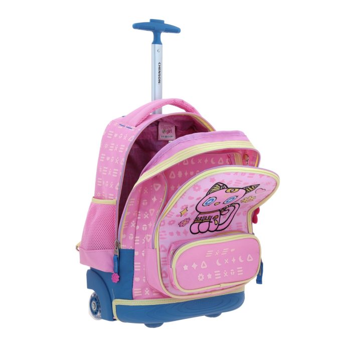 Mochila Rosa con Ruedas Con Bordado Happy Girl Gipsy - Imagen 3
