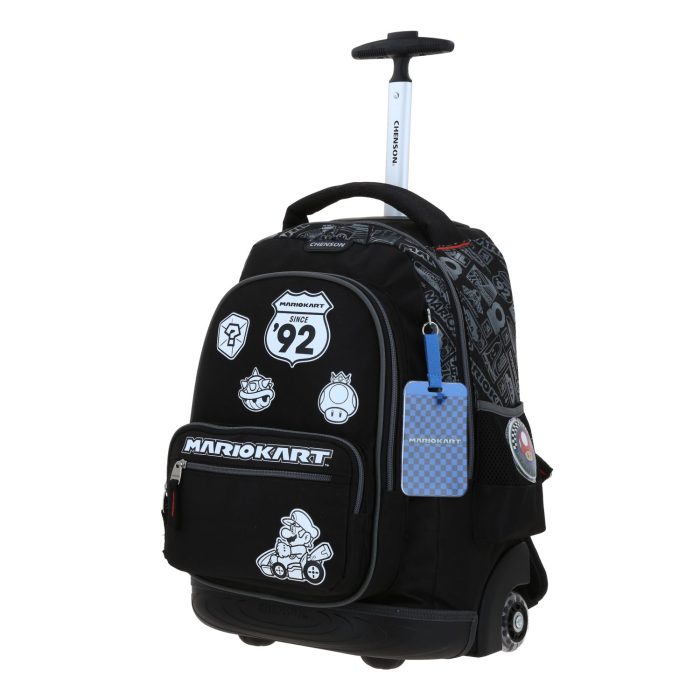 Mochila Negra con Ruedas Mario Bros Chenson Racer - Imagen 2