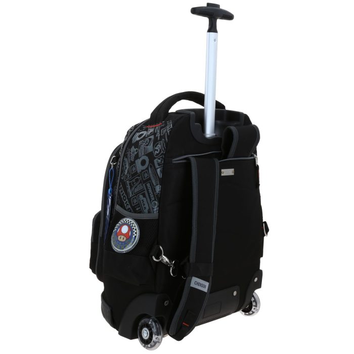 Mochila Negra con Ruedas Mario Bros Chenson Racer - Imagen 6