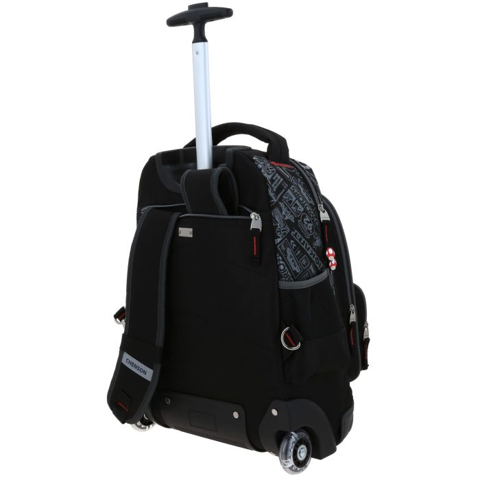 Mochila Negra con Ruedas Mario Bros Chenson Racer - Imagen 3