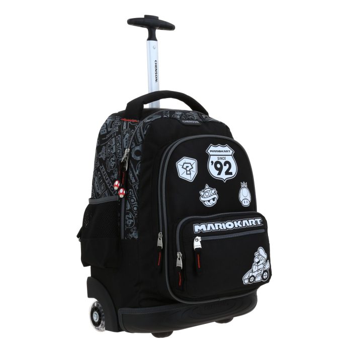 Mochila Negra con Ruedas Mario Bros Chenson Racer - Imagen 5