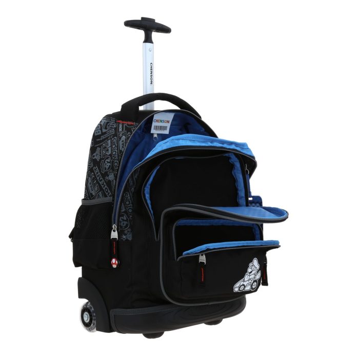 Mochila Negra con Ruedas Mario Bros Chenson Racer - Imagen 7