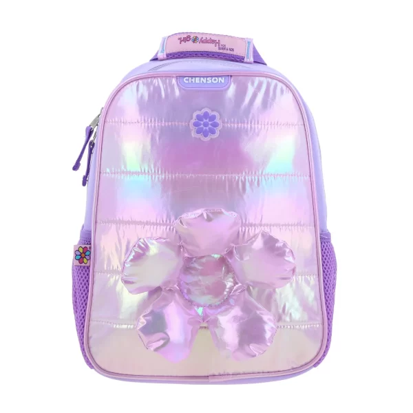 Mochila Lila con Flor 3D Brillante Happy Girl Flof