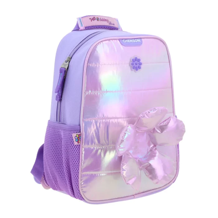 Mochila Lila con Flor 3D Brillante Happy Girl Flof - Imagen 2