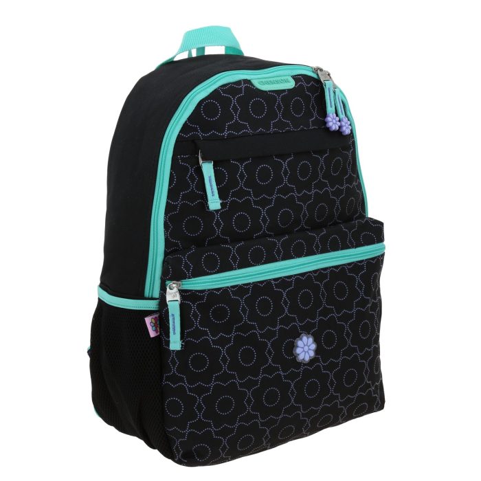 Mochila Negra Bordes en Turquesa Happy Girl Cienta - Imagen 4